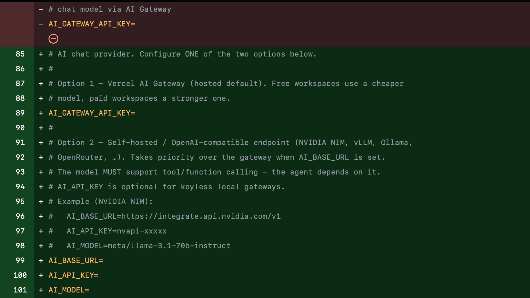 Self-host the AI assistant with your own model