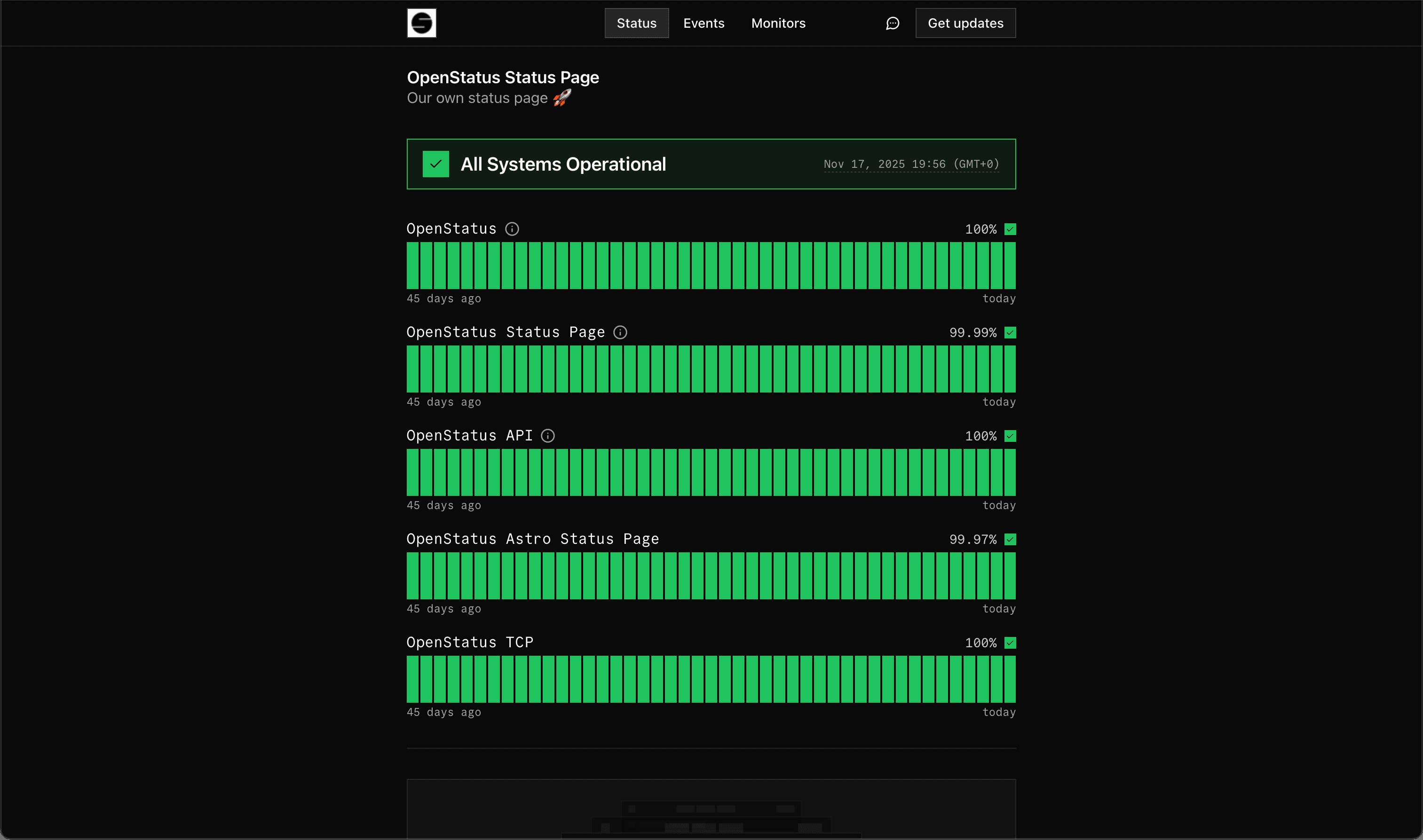 status page overview