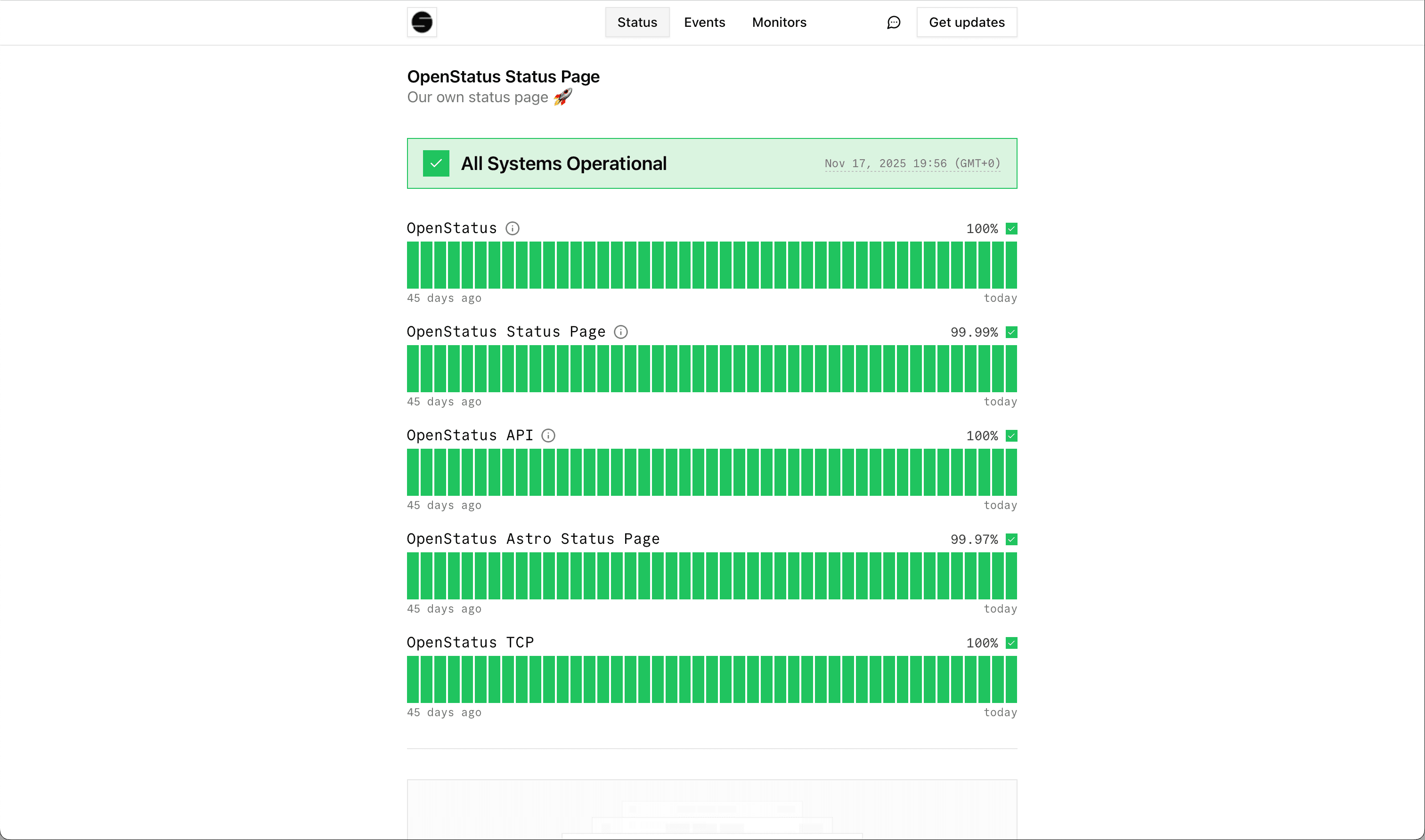 status page overview