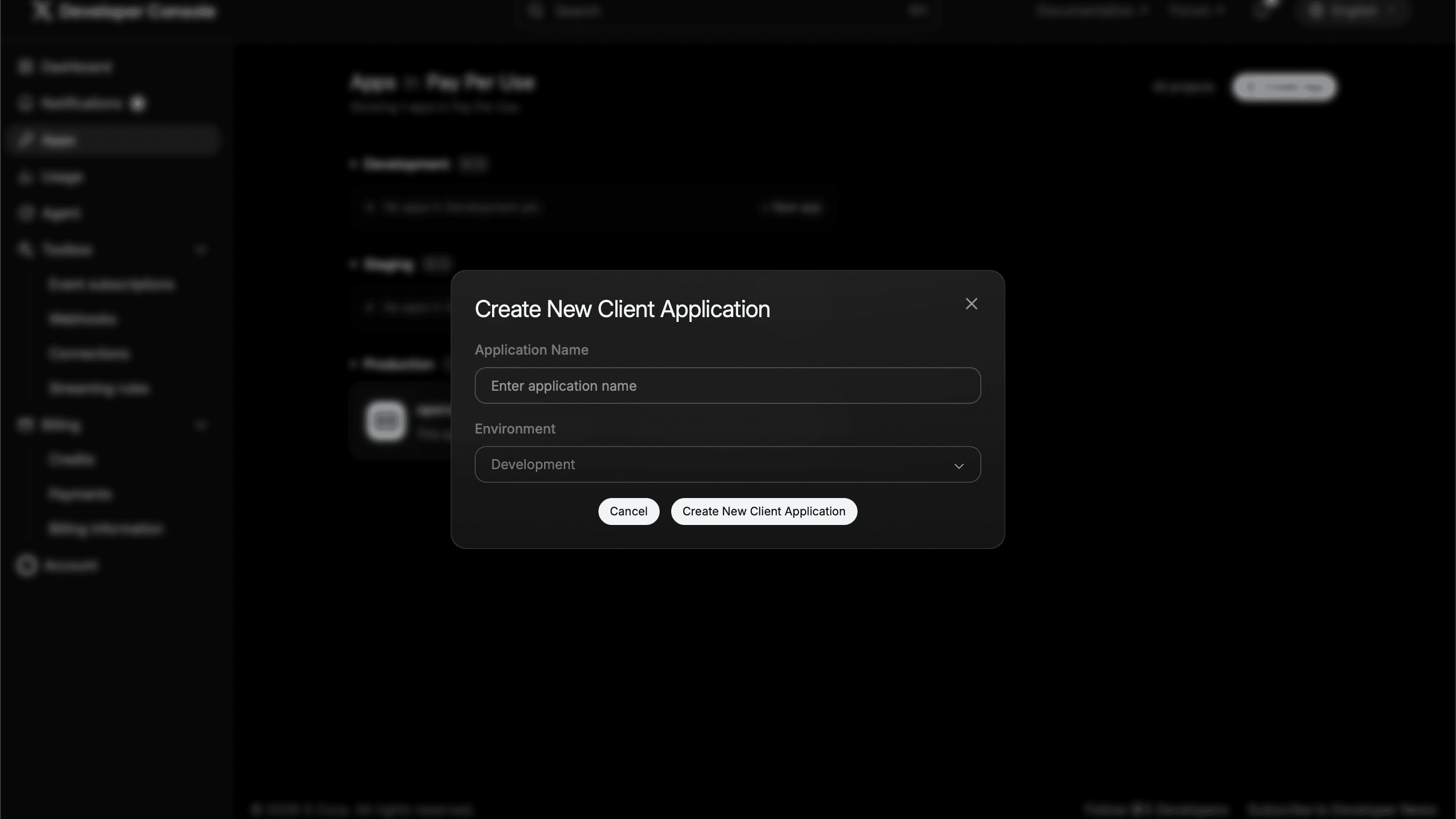 Creating a new X client application