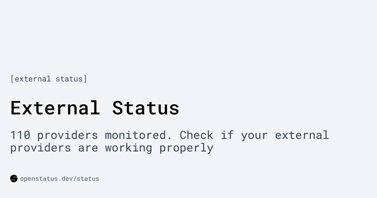 External Status | openstatus