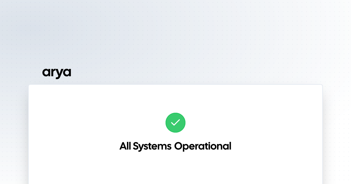 arya | Status Page