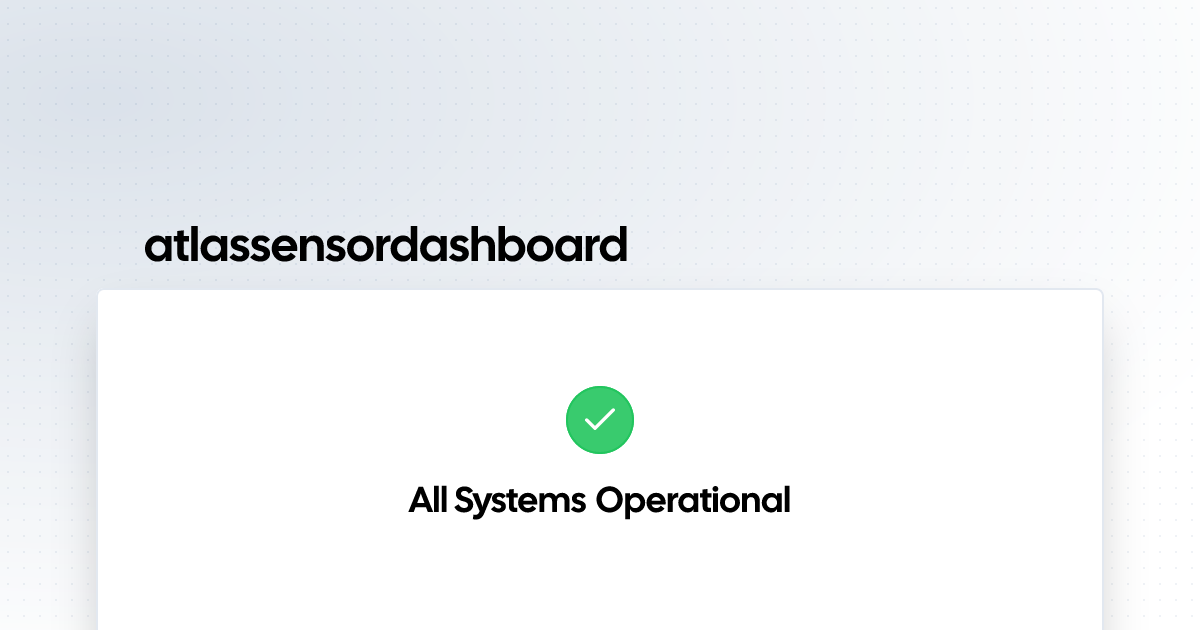 atlassensordashboard | Status Page