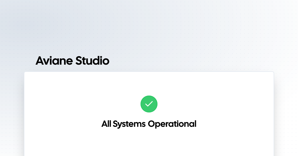 Aviane Studio | Status Page