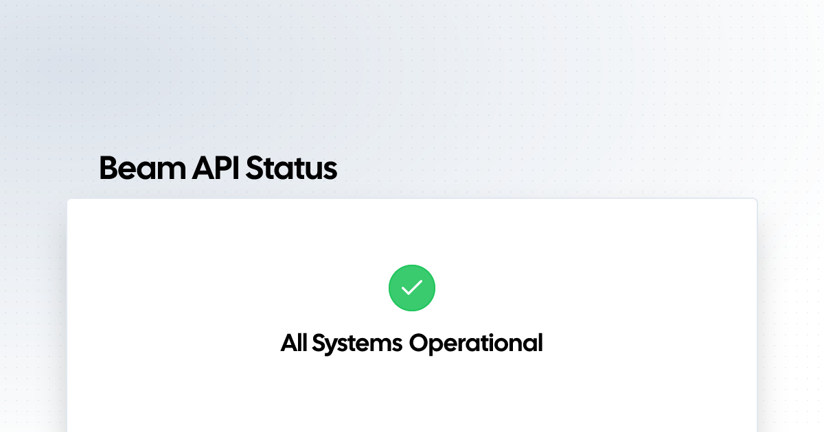 Beam API Status | Status Page