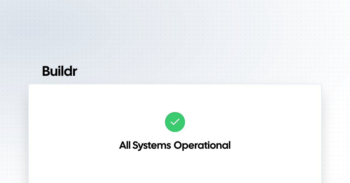 Buildr | Status Page