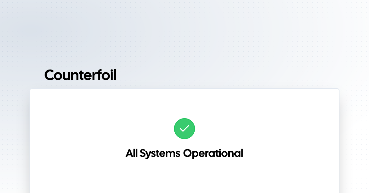 Counterfoil | Status Page