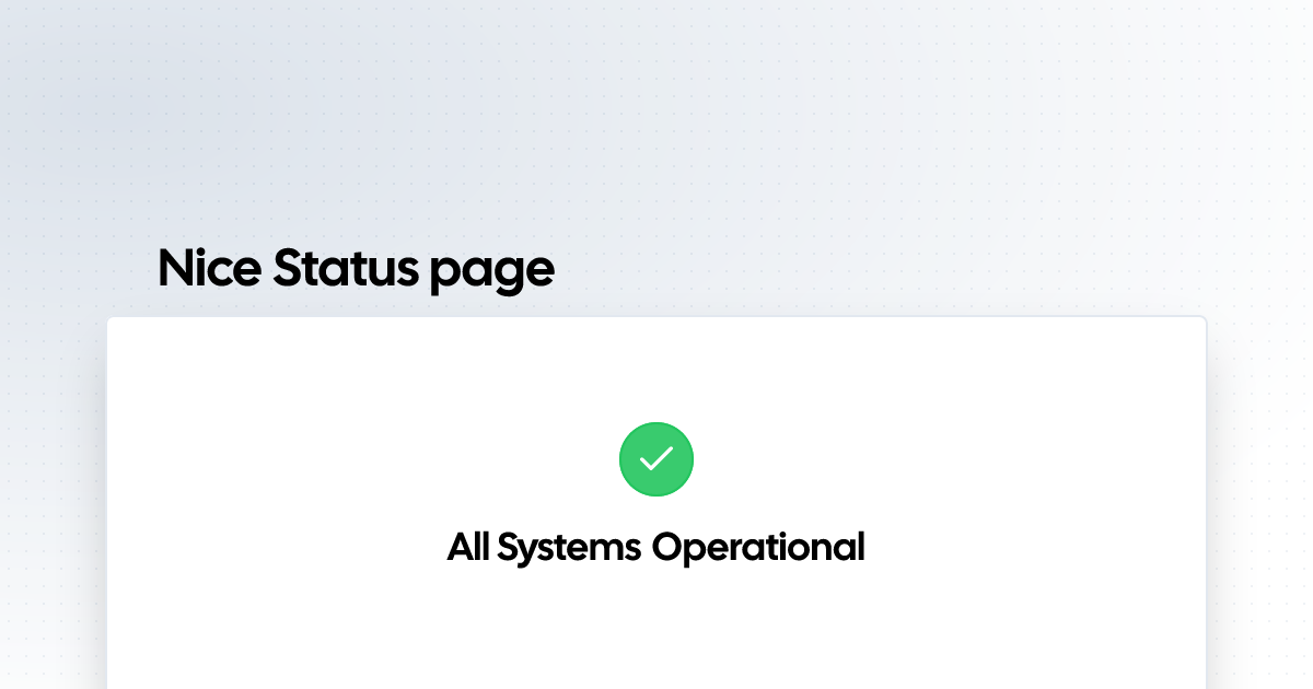 Nice Status page | Status Page
