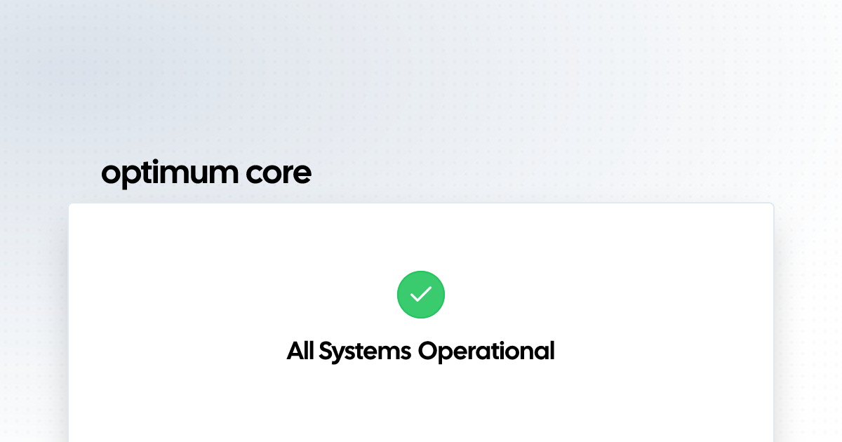 optimum core | Status Page