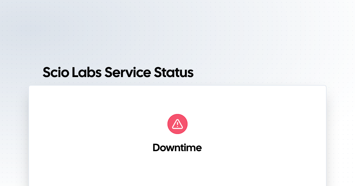 Scio Labs Service Status | Status Page