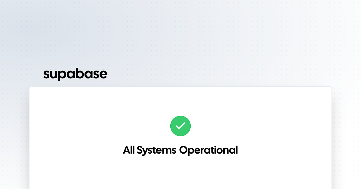 supabase | Status Page
