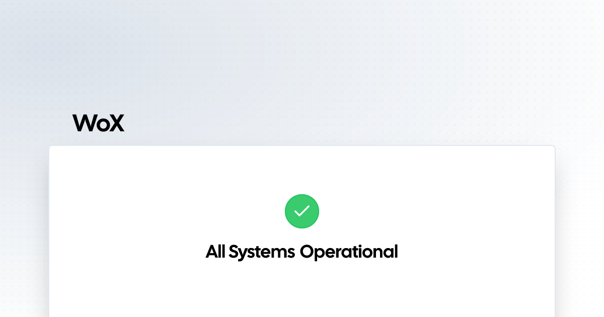 WoX | Status Page