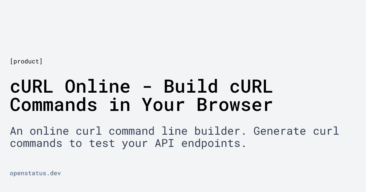 cURL Online - Build cURL Commands in Your Browser