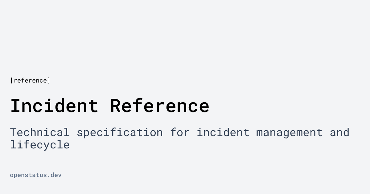 Incident Reference | openstatus